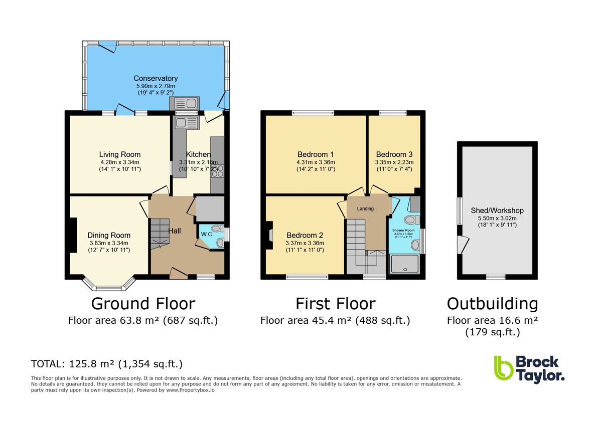 3 bed semi-detached house for sale in Hurst Avenue, Horsham - Property Floorplan