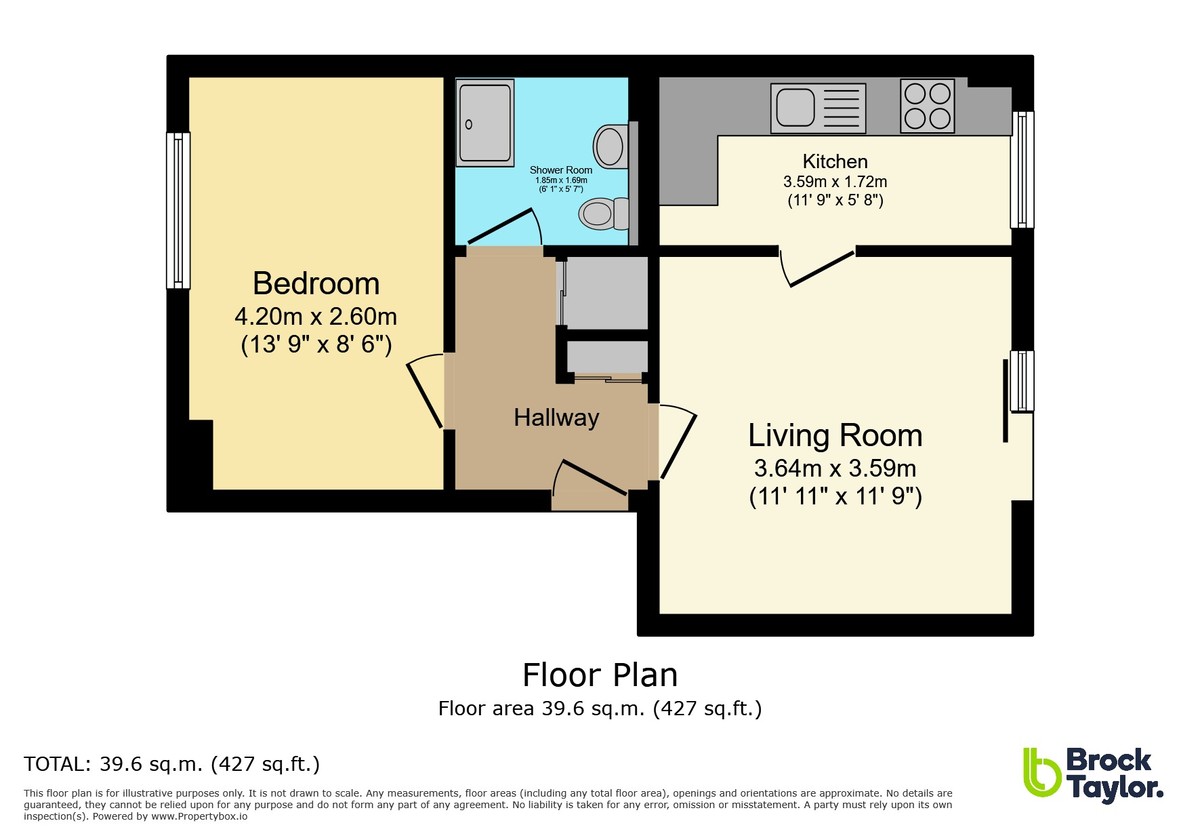 1 bed apartment for sale in Tanyard Close, Horsham - Property Floorplan