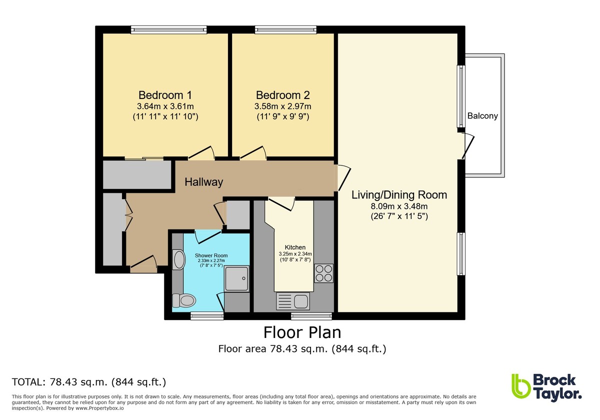 2 bed apartment for sale in Bourns Court, Horsham - Property Floorplan