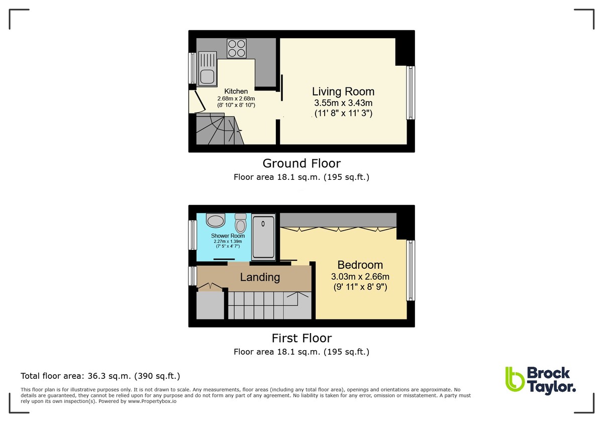 1 bed terraced house for sale in Kingsmead Place, Broadbridge Heath - Property floorplan