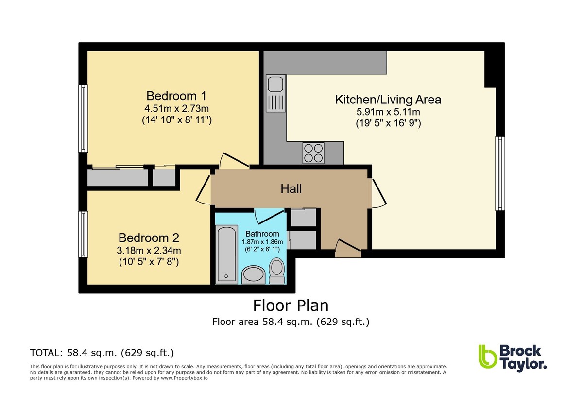 2 bed apartment for sale in Wimblehurst Road, Horsham - Property Floorplan