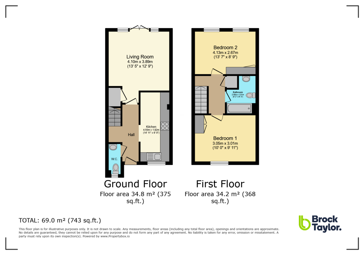 2 bed terraced house for sale in Pierces Lane, Haywards Heath - Property Floorplan