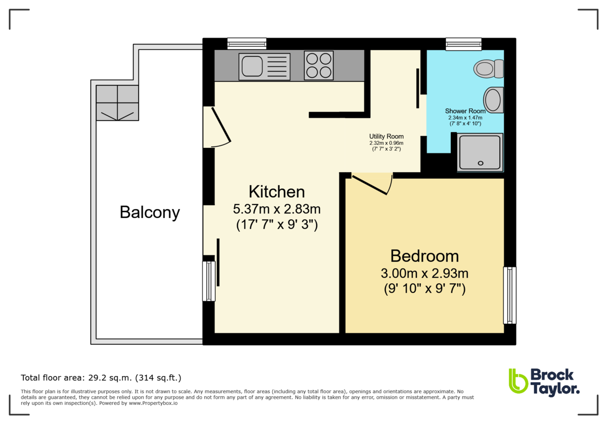 1 bed semi-detached bungalow for sale in Capel Road, Rusper, RH12 - Property floorplan