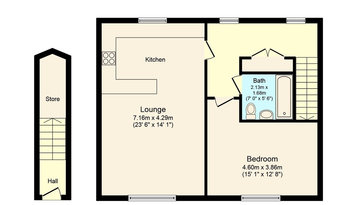 1 bed maisonette for sale in Timms Close, Horsham - Property Floorplan