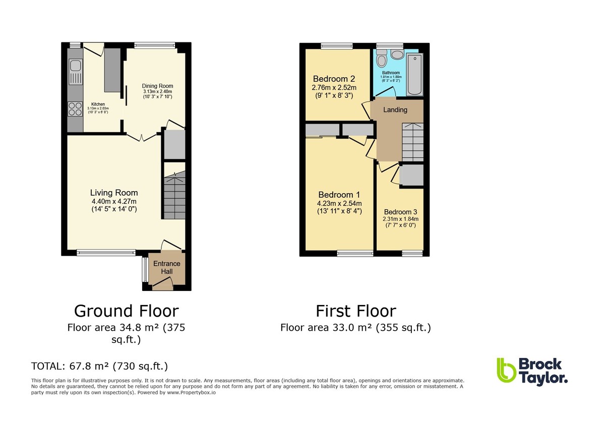 3 bed terraced house for sale in Sycamore Avenue, Horsham - Property Floorplan