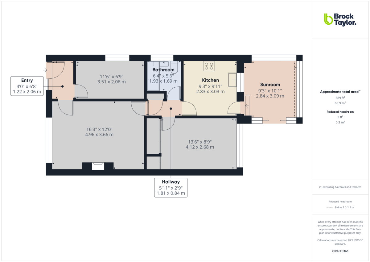 2 bed detached bungalow to rent in Ryecroft Meadow, Horsham - Property Floorplan