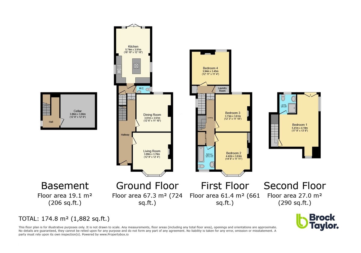 4 bed semi-detached house for sale in Arthur Road, Horsham - Property Floorplan