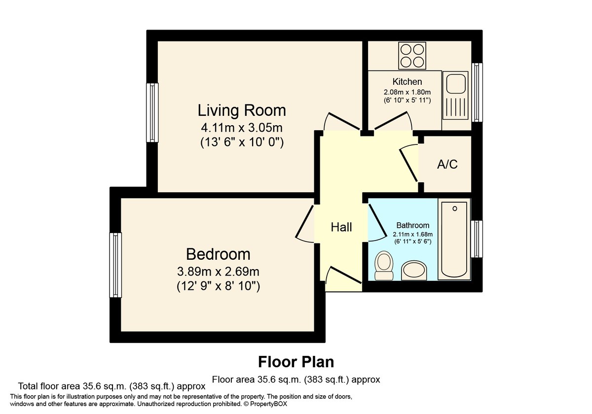 1 bed ground floor flat for sale in Gorringes Brook, Horsham - Property Floorplan