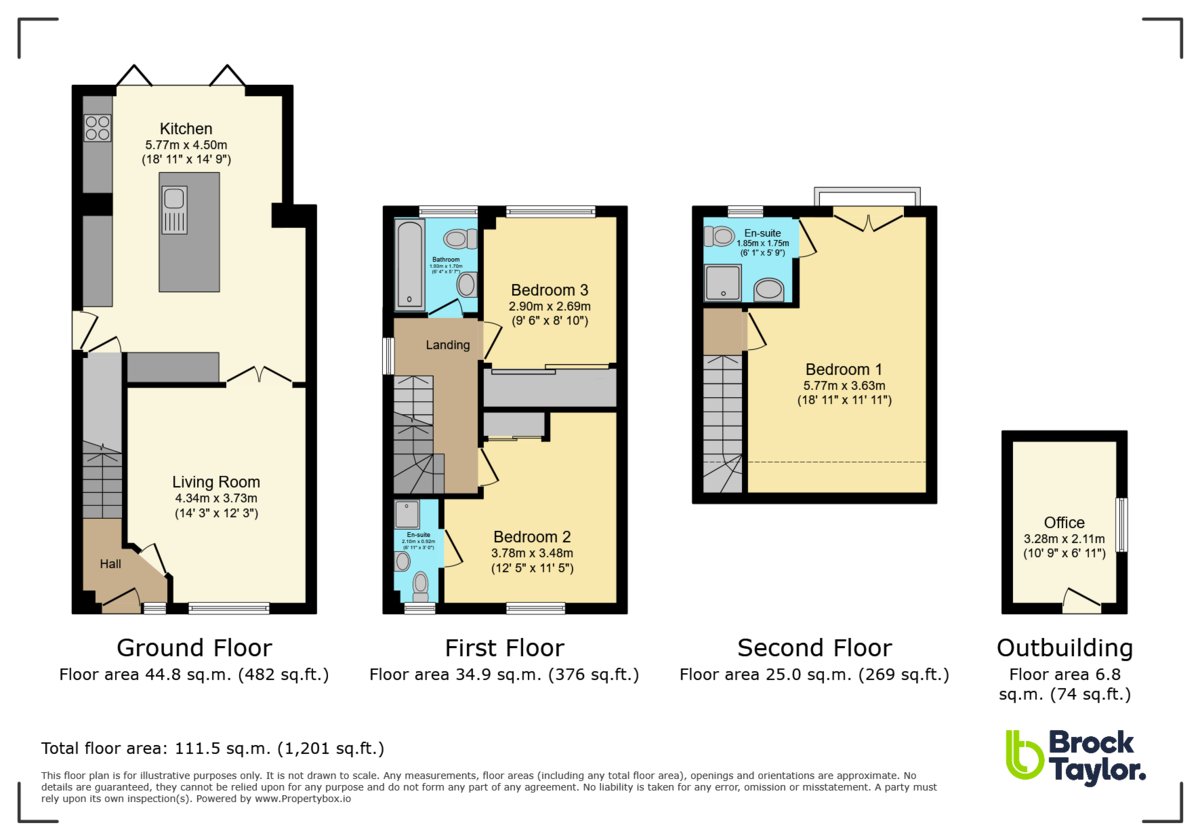 3 bed semi-detached house for sale in Avebury Close, Horsham - Property Floorplan
