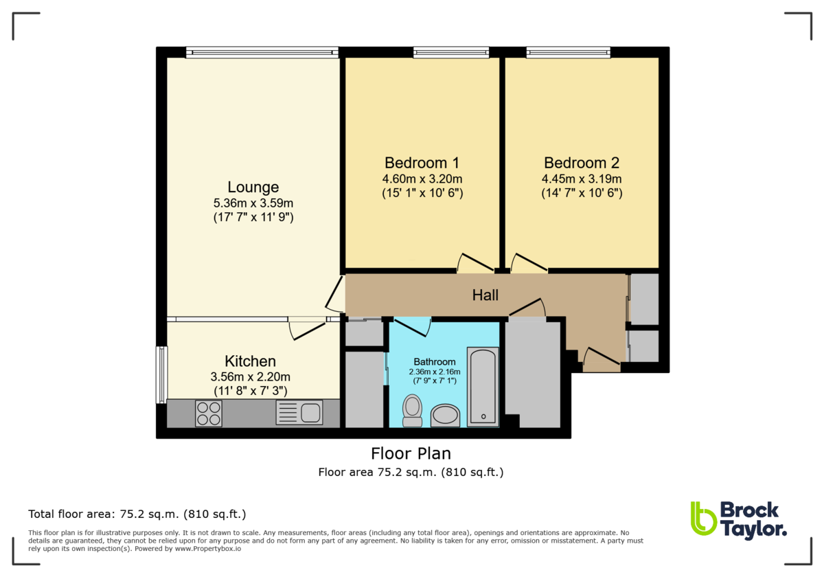 2 bed flat for sale in Paddockhall Road, Haywards Heath - Property Floorplan