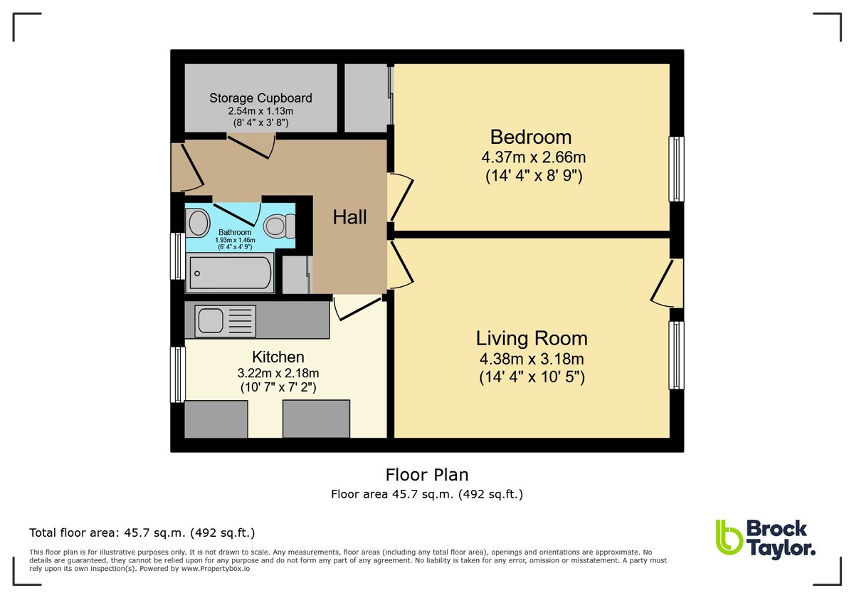 1 bed ground floor maisonette for sale in Serrin Way, Horsham - Property Floorplan