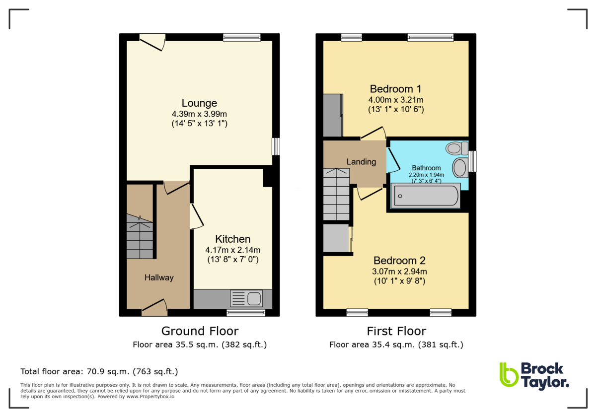 2 bed end of terrace house for sale in Sackville Close, East Grinstead - Property floorplan