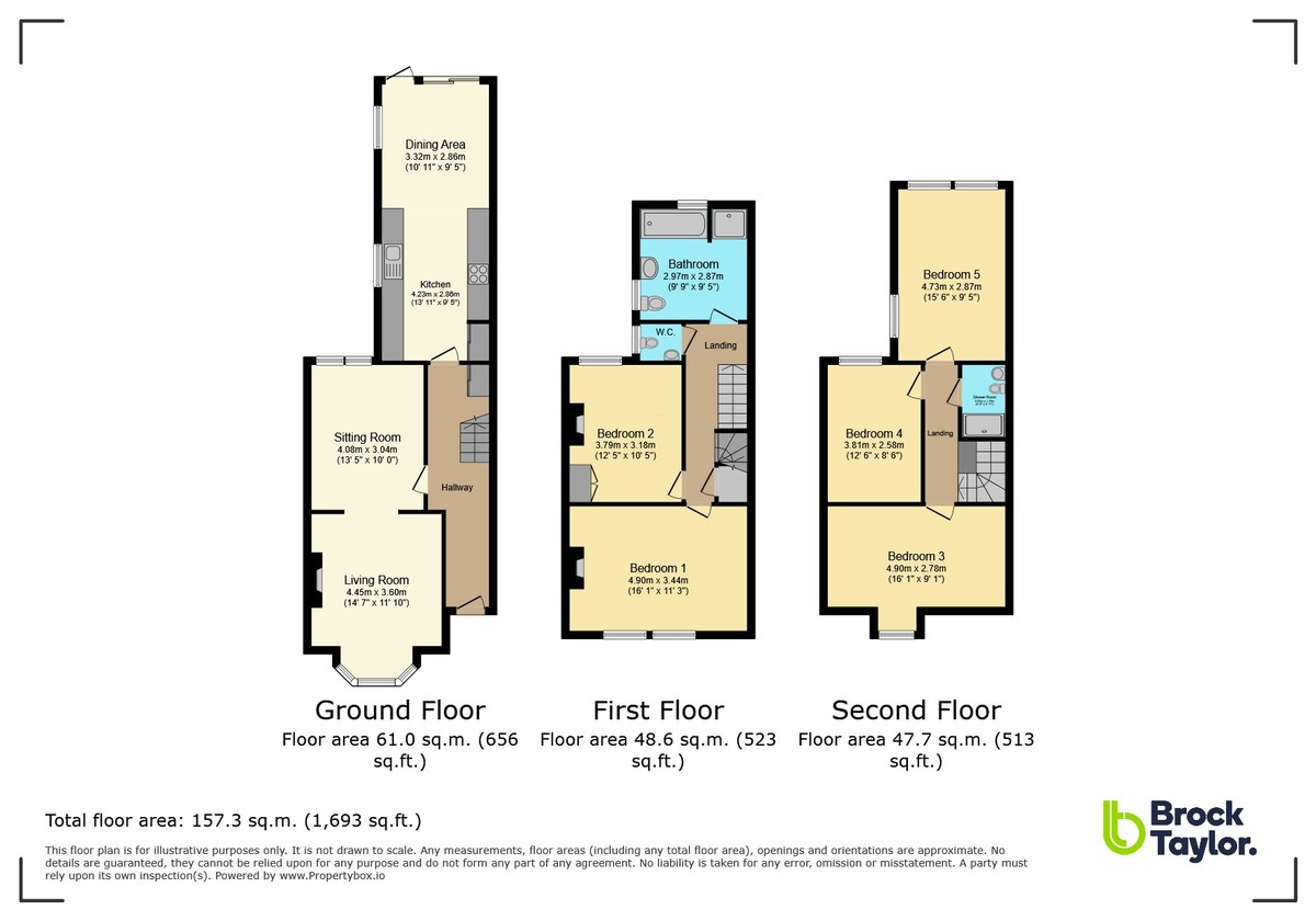 5 bed terraced house for sale in Devonshire Road, Horsham - Property floorplan