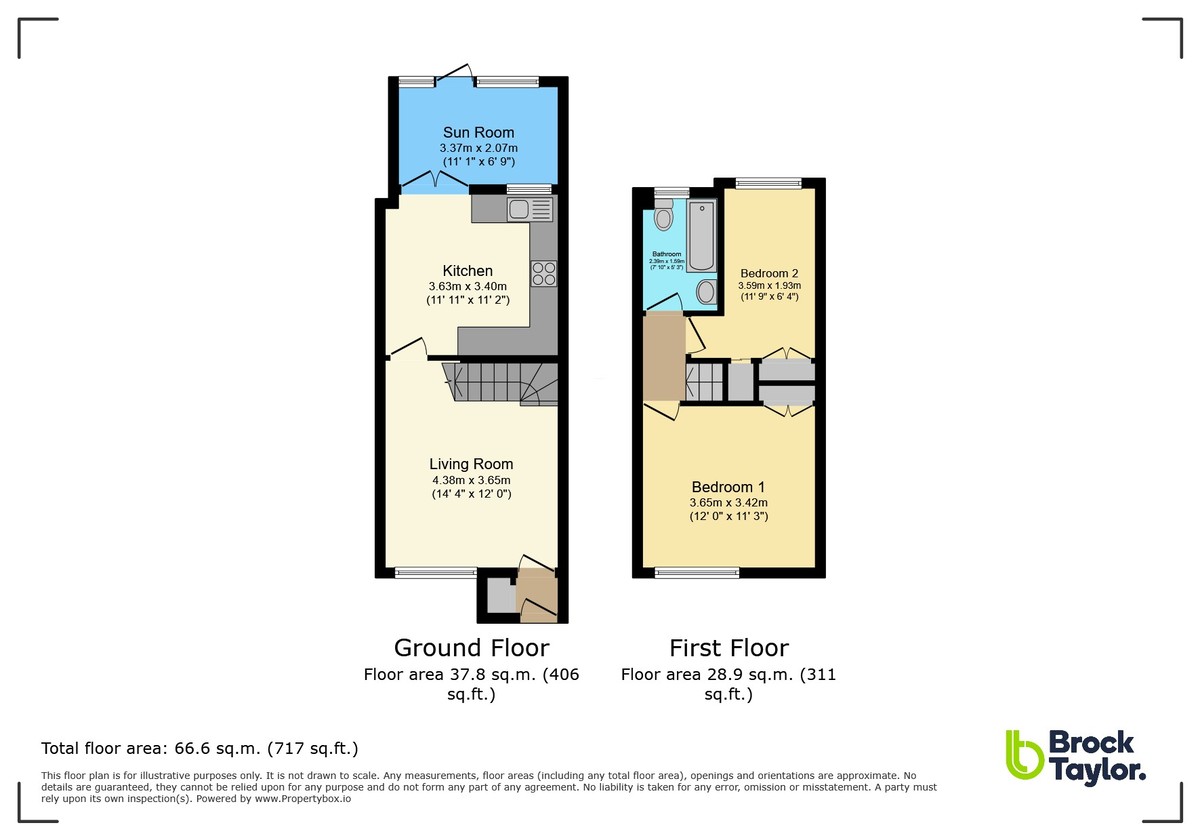 2 bed terraced house for sale in Bearsden Way, Horsham - Property Floorplan