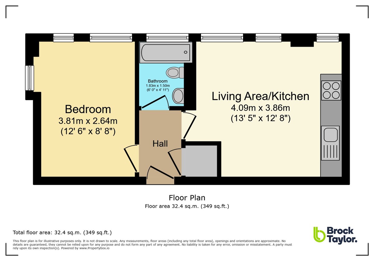1 bed apartment for sale in Holmes Park , North Street, Horsham - Property floorplan