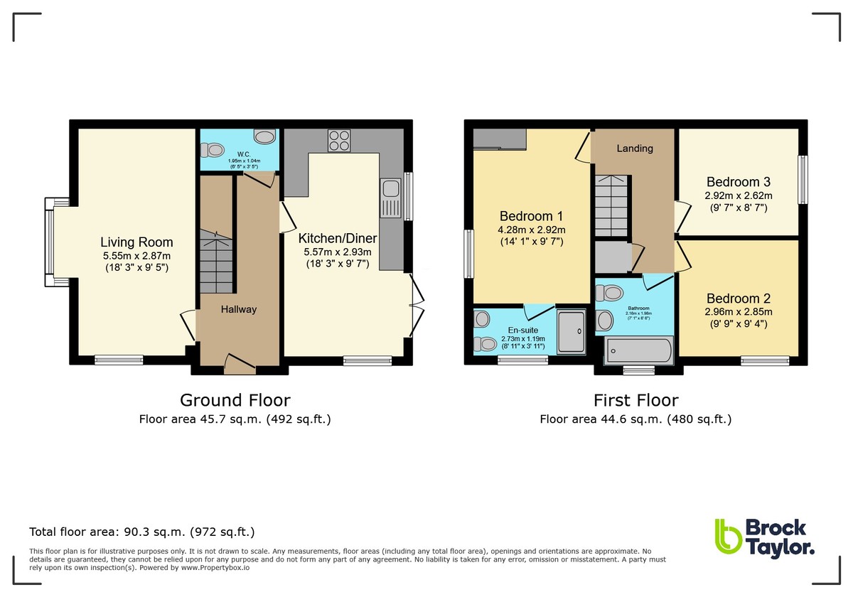 3 bed semi-detached house for sale in Pasteur Avenue, Faygate - Property floorplan
