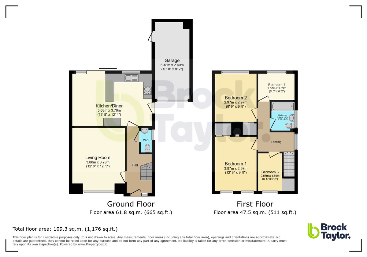 4 bed link detached house for sale in Chennells Way, Horsham - Property floorplan