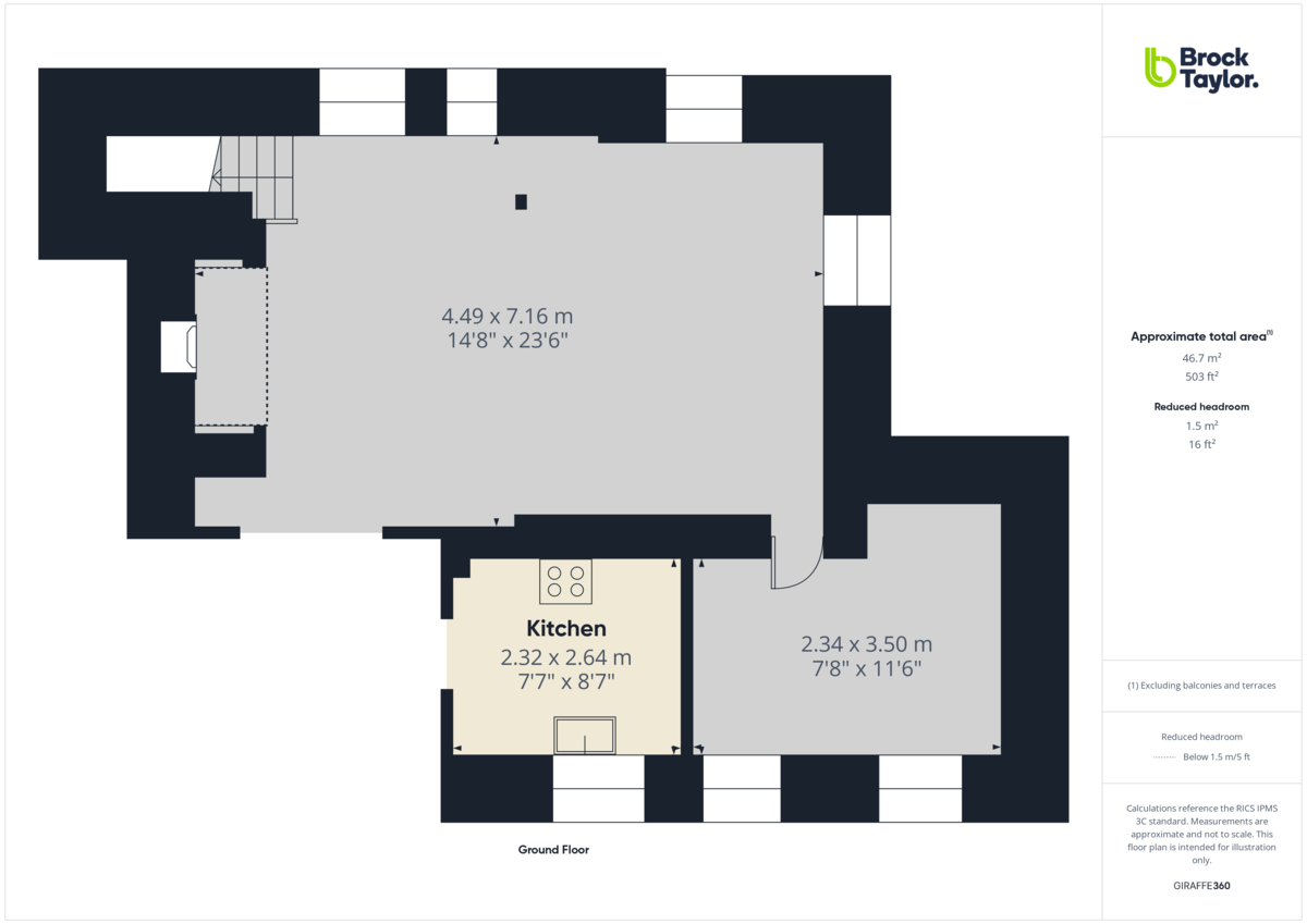 2 bed barn conversion to rent in Ghyll Cottage, Rusper - Property floorplan