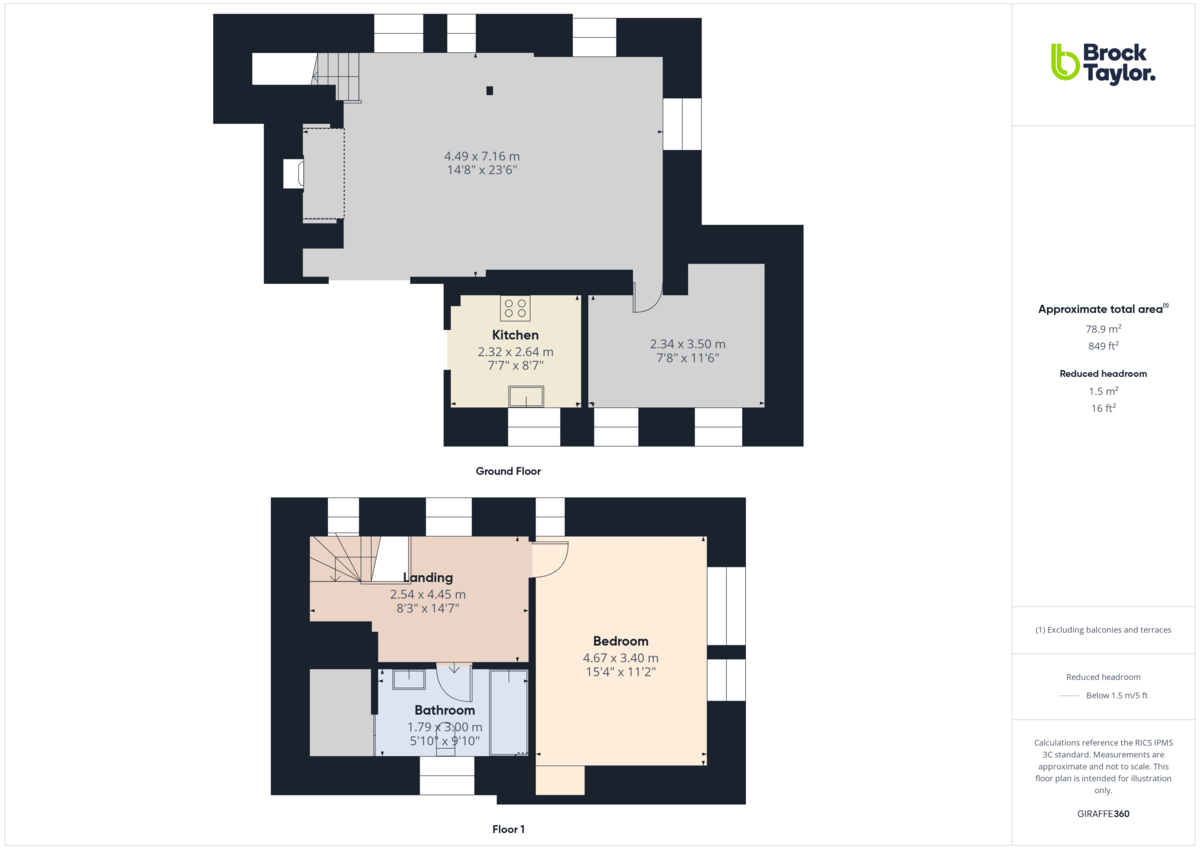 2 bed barn conversion to rent in Ghyll Cottage, Rusper - Property floorplan