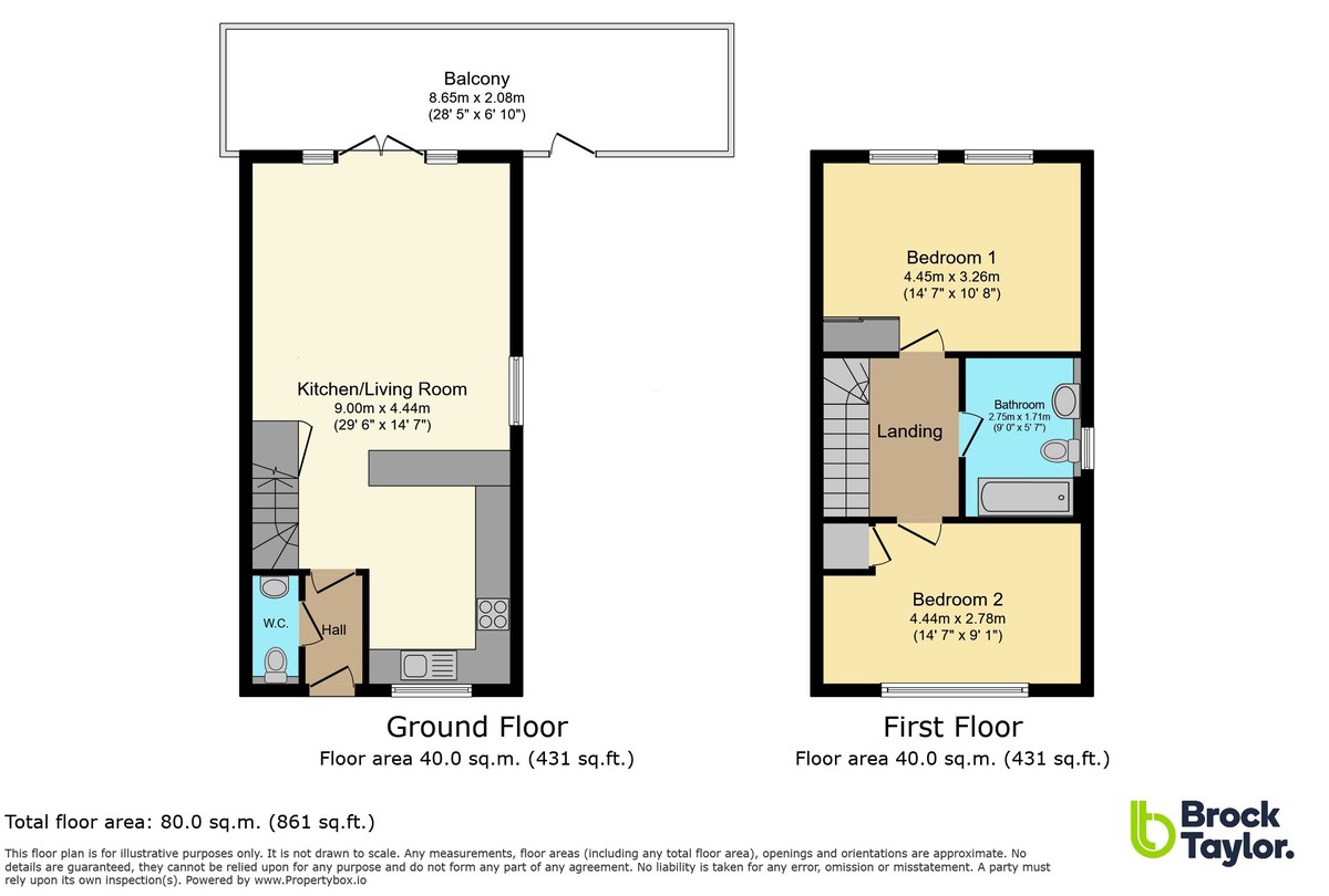2 bed semi-detached house for sale in Pullman Avenue, Haywards Heath - Property floorplan