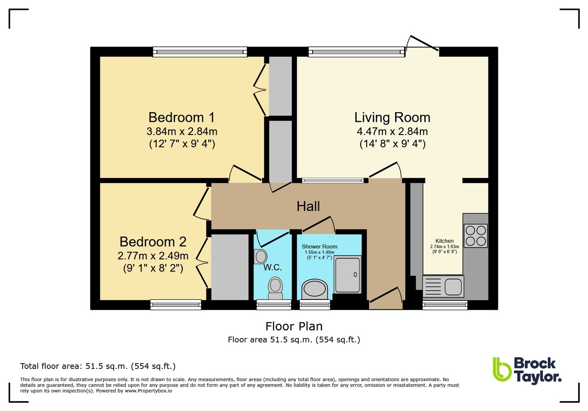 2 bed apartment for sale in North Parade, Horsham - Property floorplan