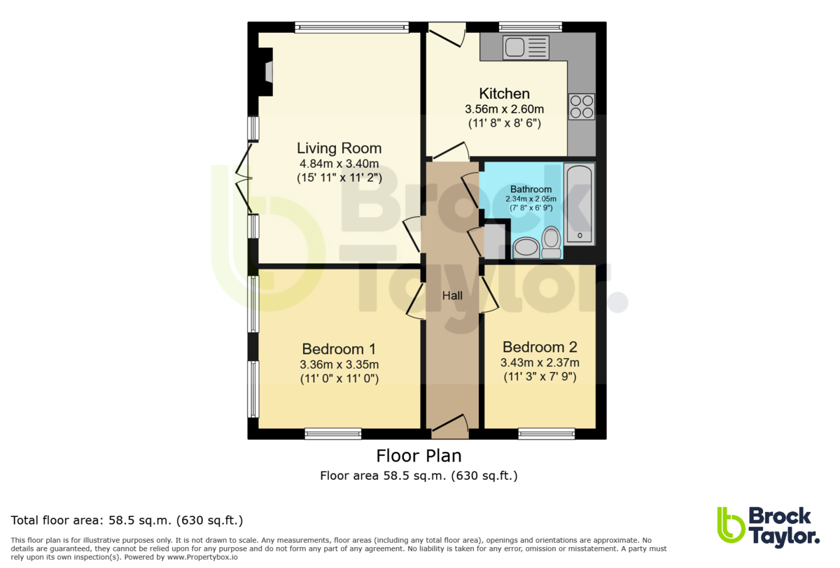 2 bed semi-detached bungalow for sale in Queens Road, Haywards Heath - Property floorplan
