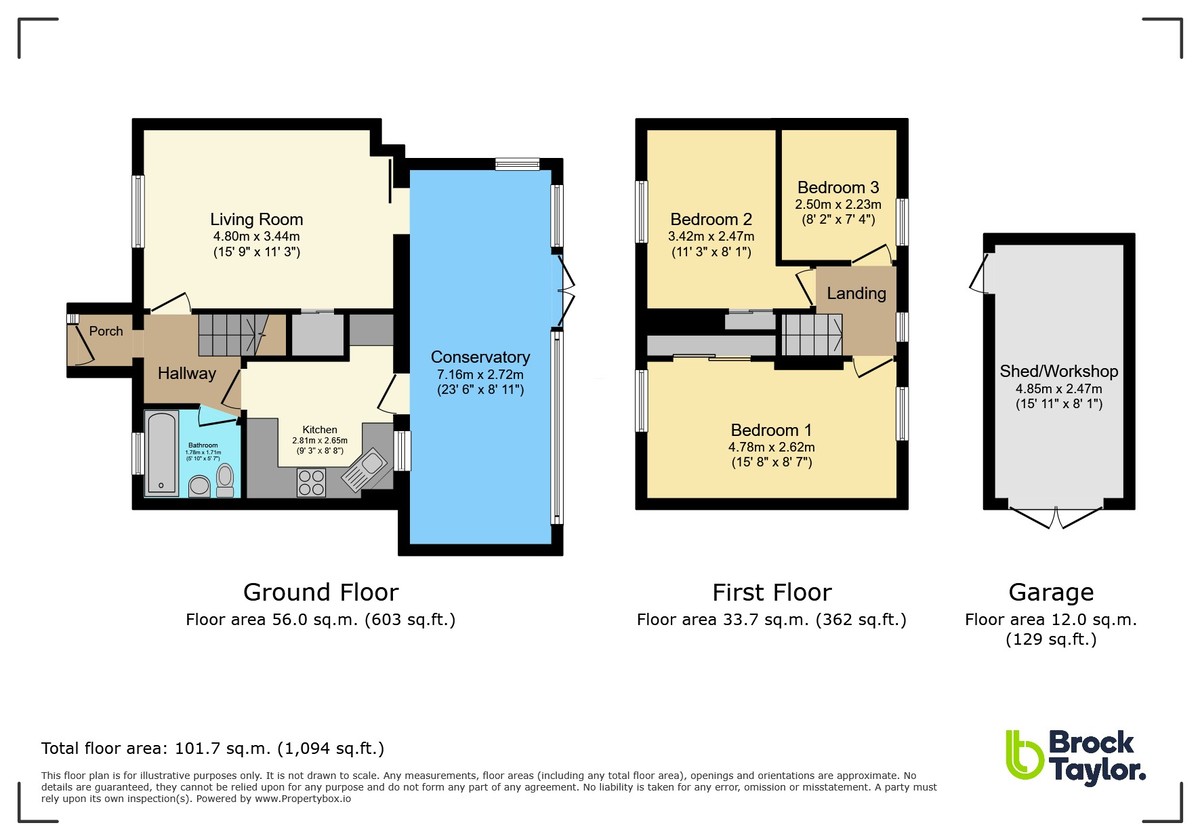 3 bed end of terrace house for sale in Oakleigh Road, Horsham - Property floorplan