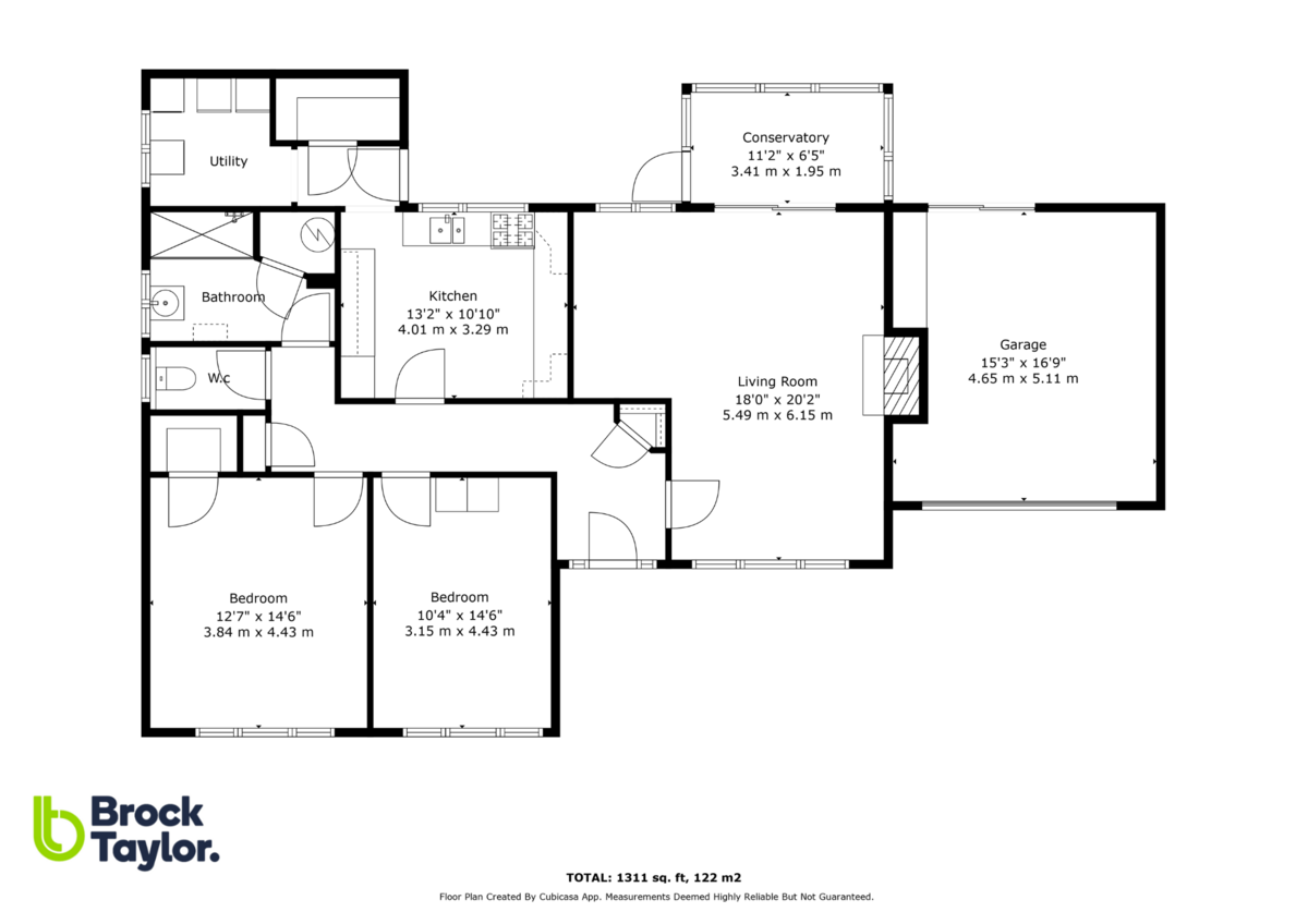 2 bed detached bungalow for sale in Comptons Lane, Horsham - Property floorplan