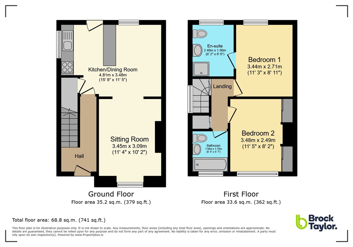 2 bed semi-detached house for sale in Barrington Court, Dorking - Property floorplan