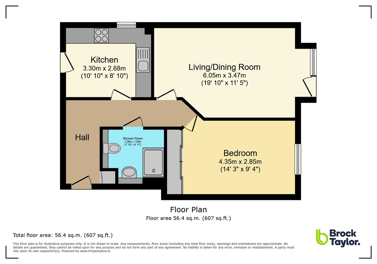 1 bed for sale in North Parade, Horsham - Property floorplan