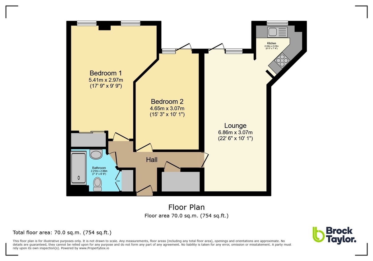 2 bed ground floor flat for sale in Kings Road, Horsham - Property floorplan