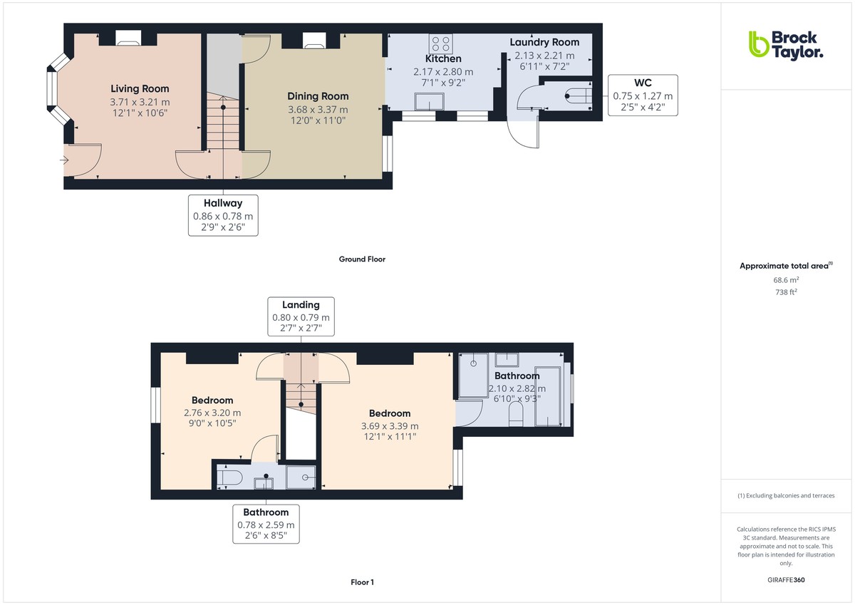 2 bed semi-detached house to rent in Littlehaven Lane, Horsham - Property floorplan