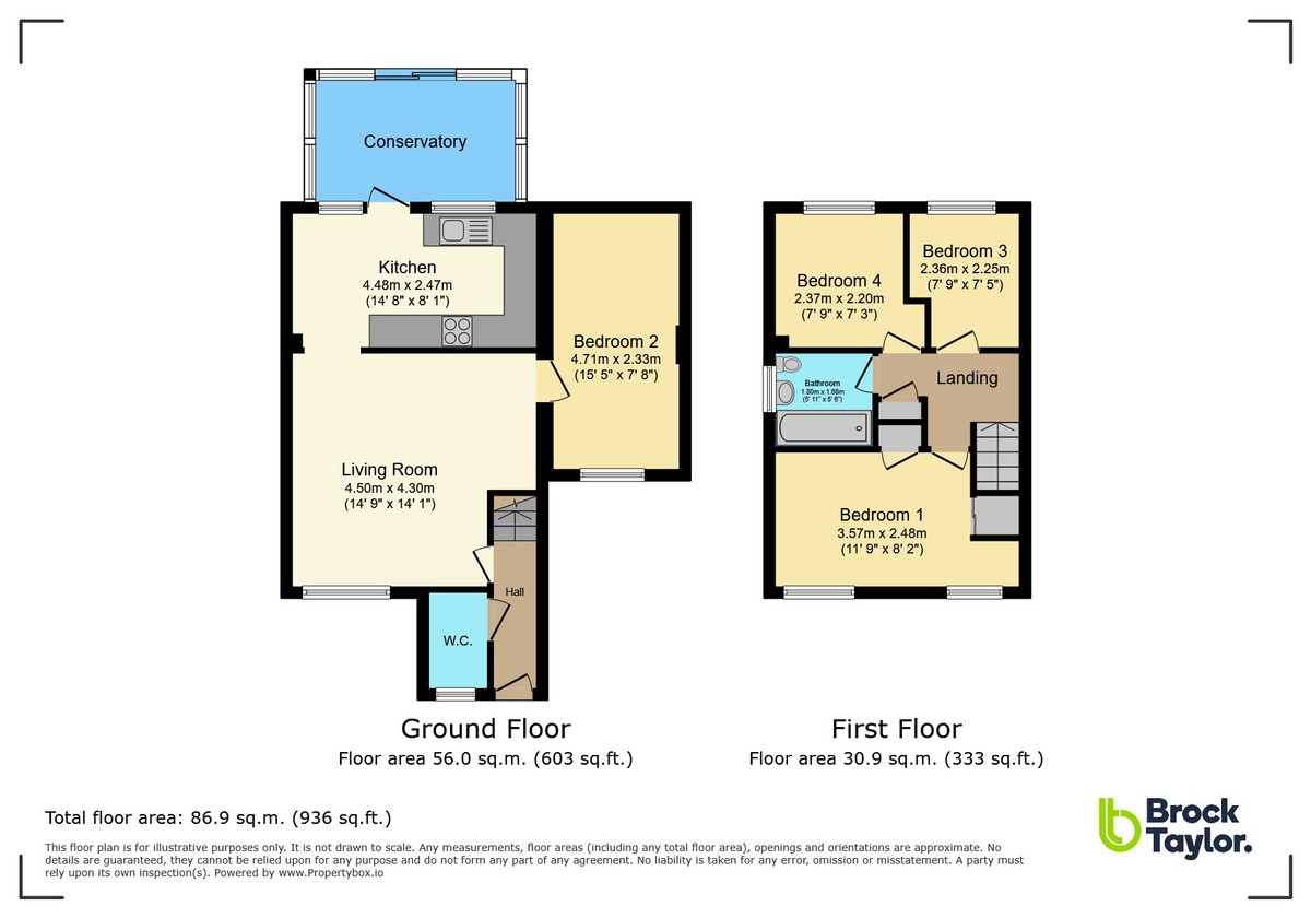 4 bed link detached house for sale in The Ridings, Peacehaven - Property floorplan