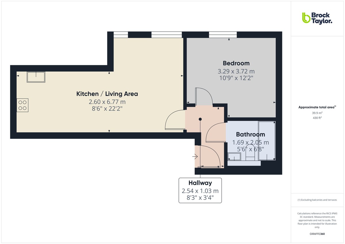 1 bed apartment to rent in London Road, Burgess Hill - Property floorplan