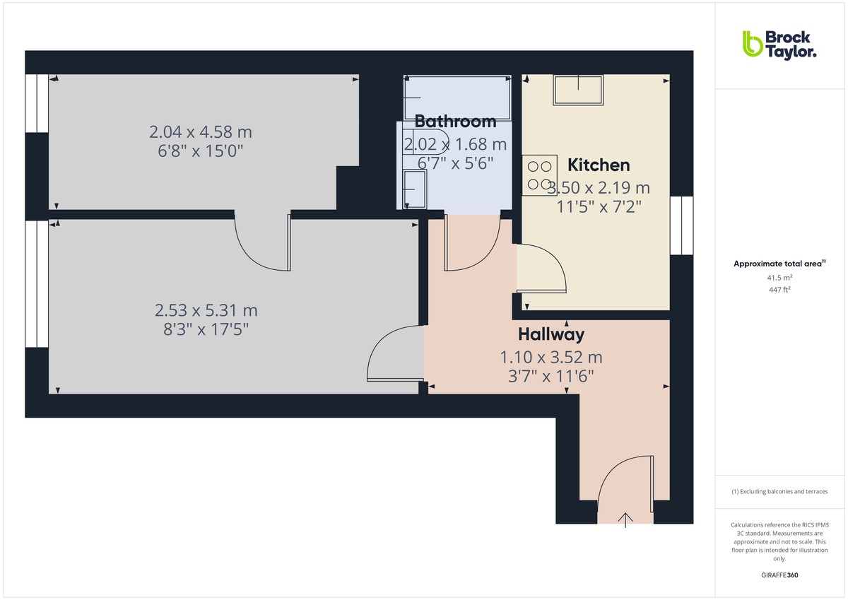 1 bed apartment to rent in 2, 7 Catherine Court - Property floorplan
