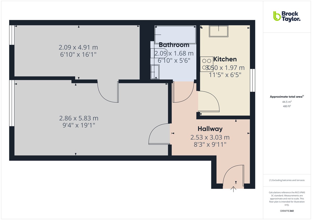 1 bed apartment to rent in St Catherine Court, Burgess Hill, RH15 - Property floorplan