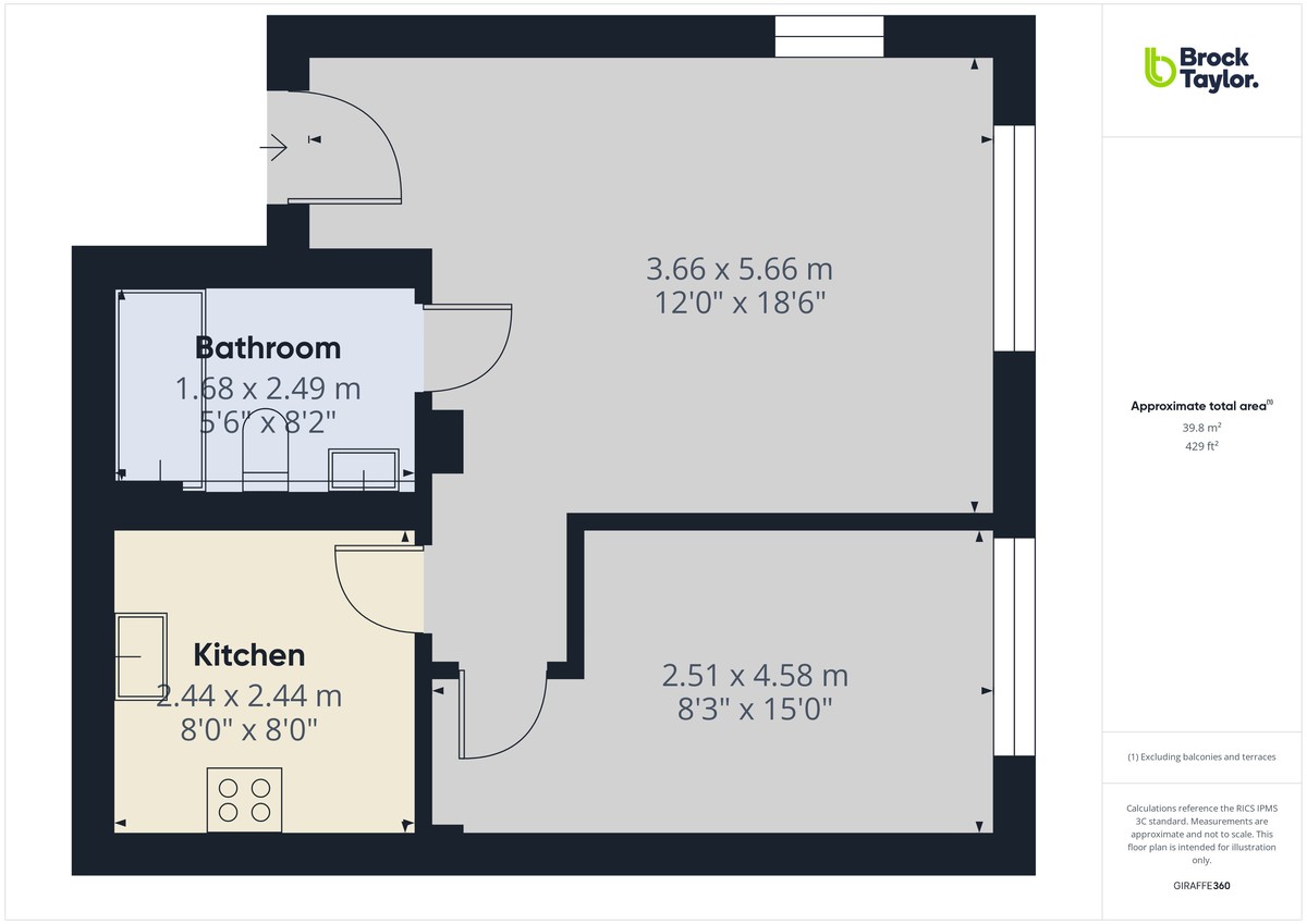 1 bed apartment to rent in 1, 7 Catherine Court - Property floorplan