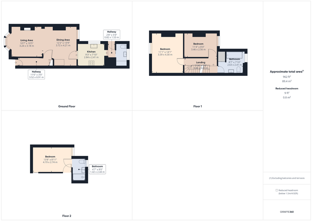 3 bed terraced house for sale in Oakhill Road, Horsham - Property floorplan