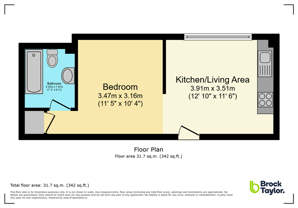 Studio flat for sale in North Street, Horsham - Property floorplan