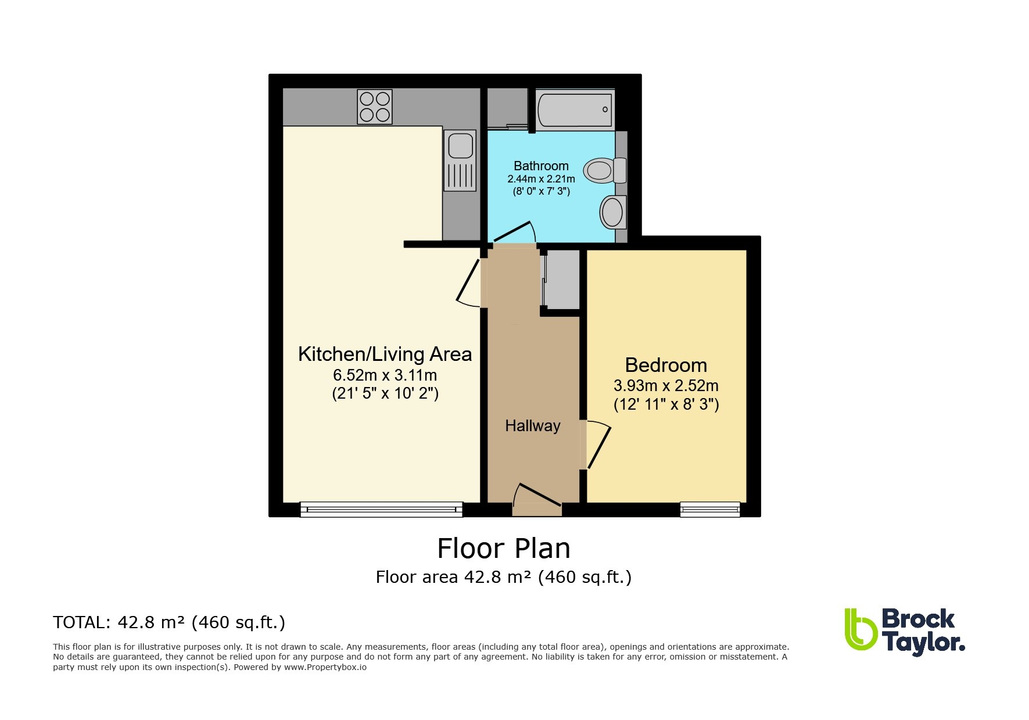 1 bed apartment for sale in Mill Bay Lane, Horsham - Property floorplan