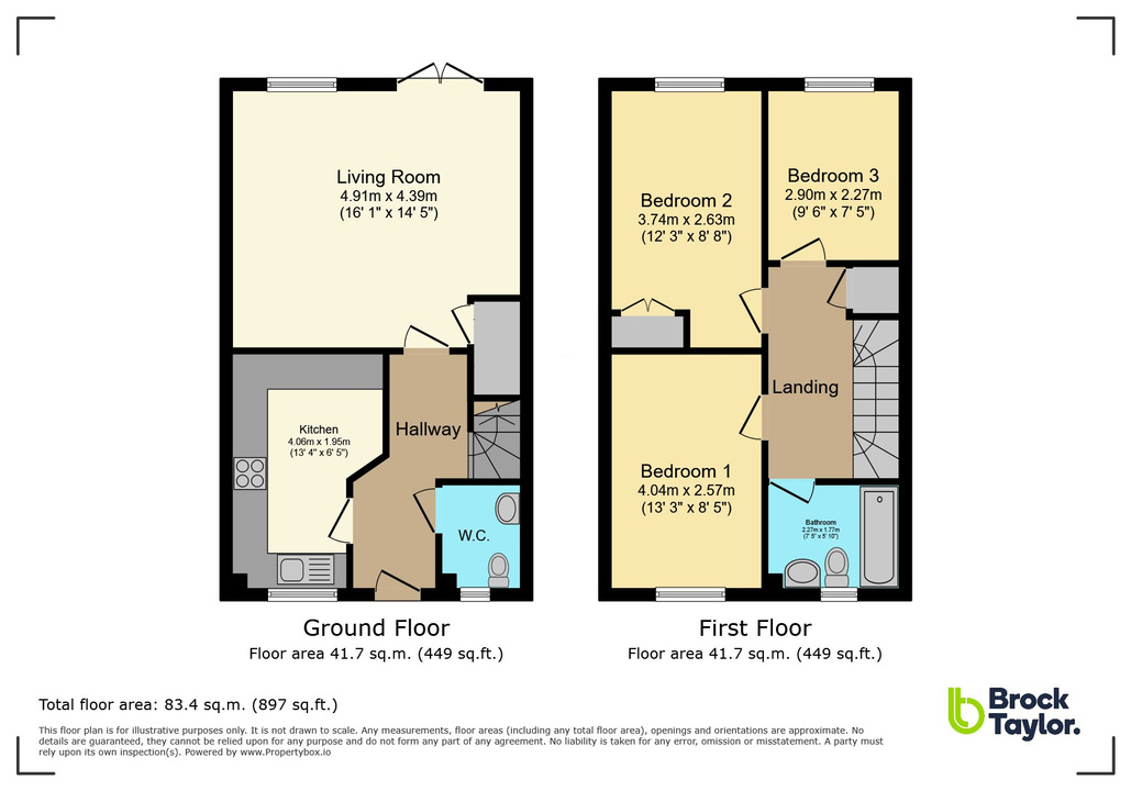 3 bed end of terrace house for sale in Olive Close, Horsham - Property floorplan