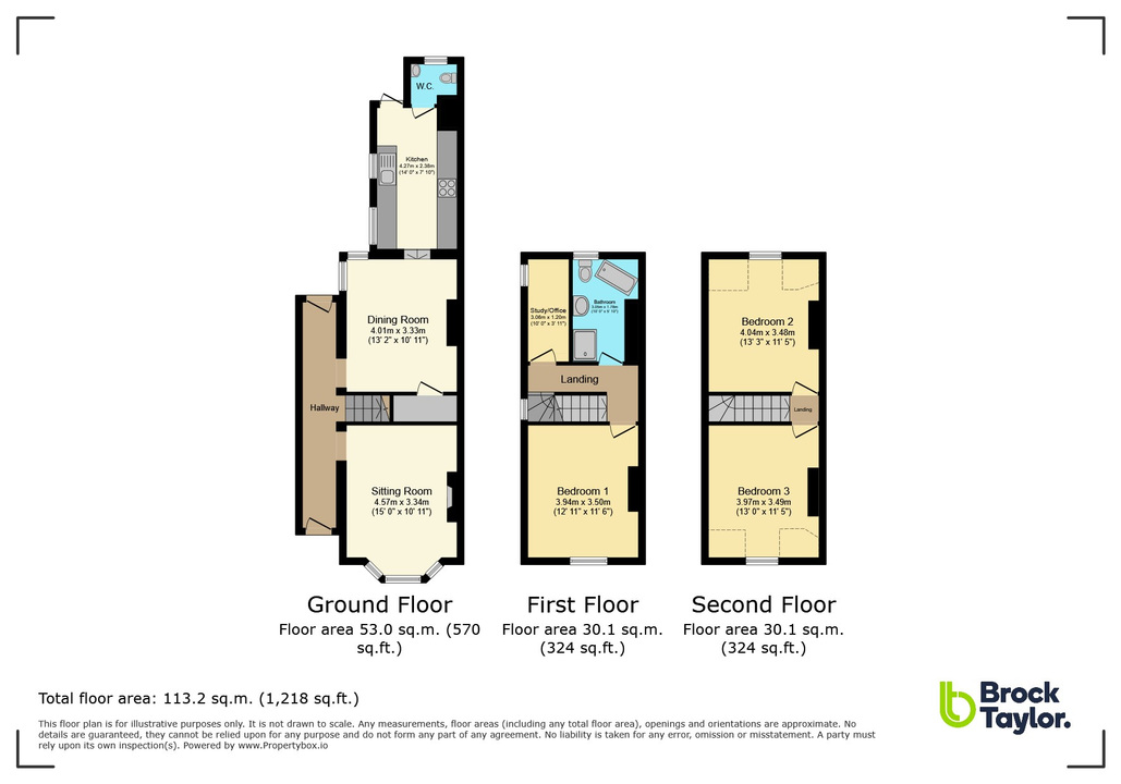 3 bed semi-detached house for sale in Denne Parade, Horsham - Property floorplan