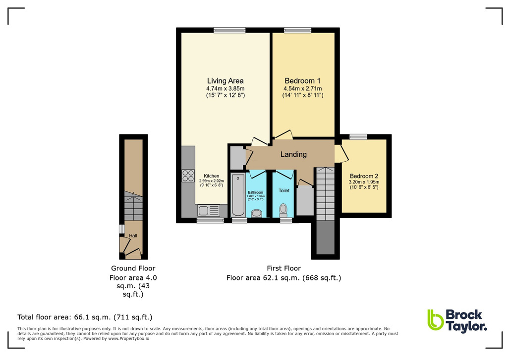 2 bed maisonette for sale in Roebuck Close, Horsham - Property floorplan
