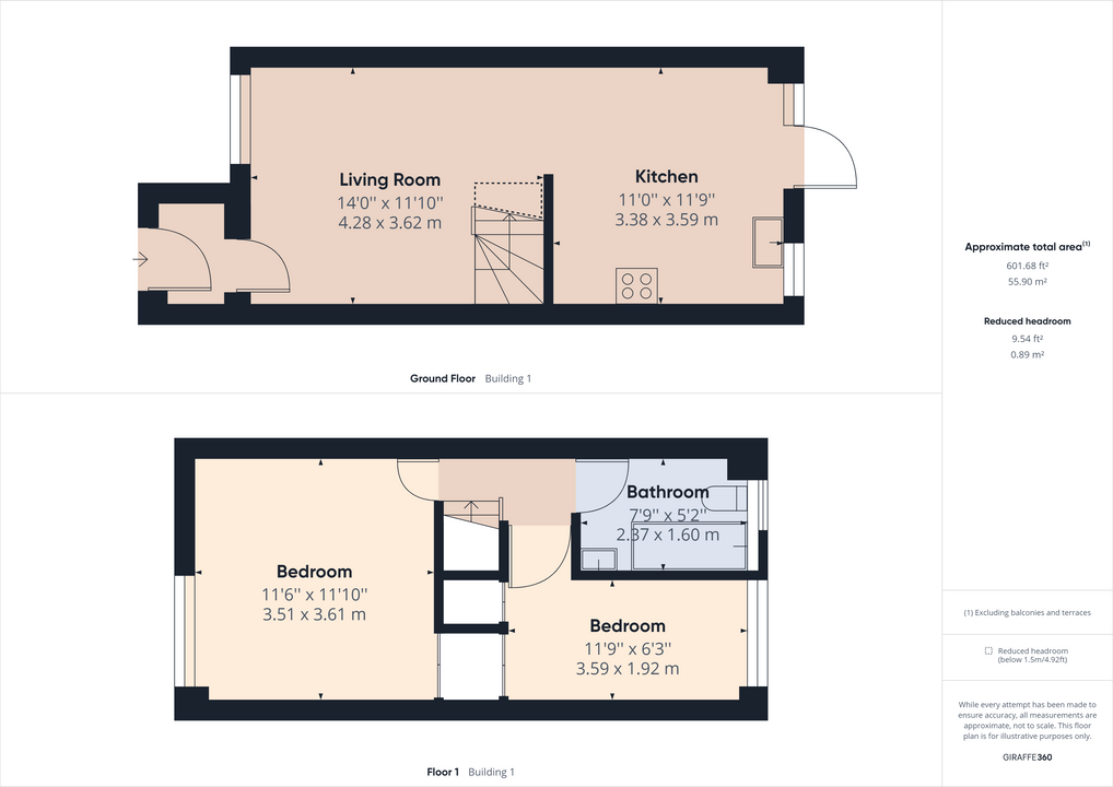 2 bed end of terrace house for sale in Naldrett Close, Horsham - Property floorplan