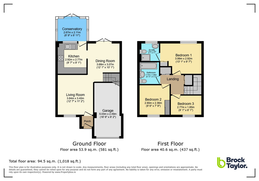 3 bed detached house for sale in Wakehurst Mews, Horsham - Property floorplan