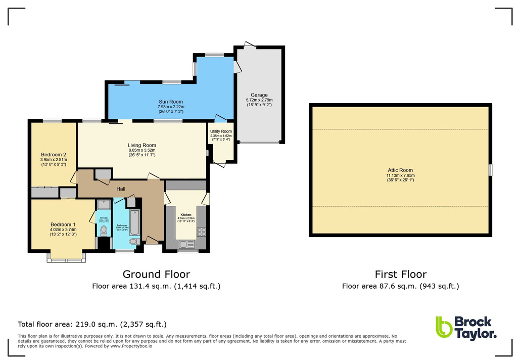 2 bed detached bungalow for sale in Church Lane, Partridge Green - Property floorplan