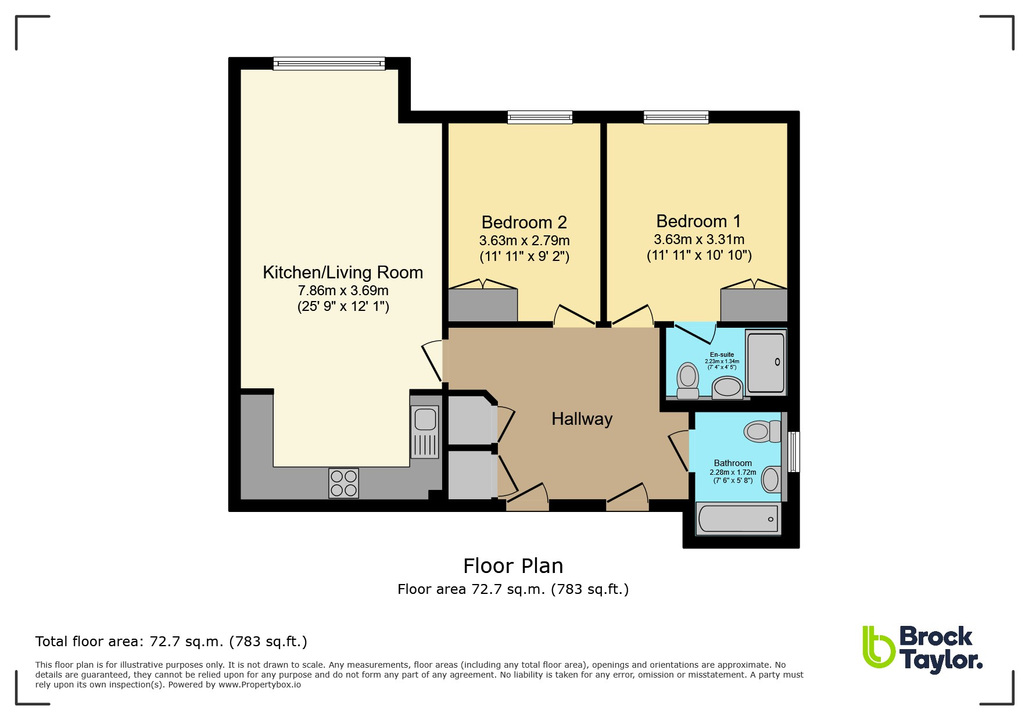 2 bed apartment for sale in Durrants Drive, Faygate - Property floorplan