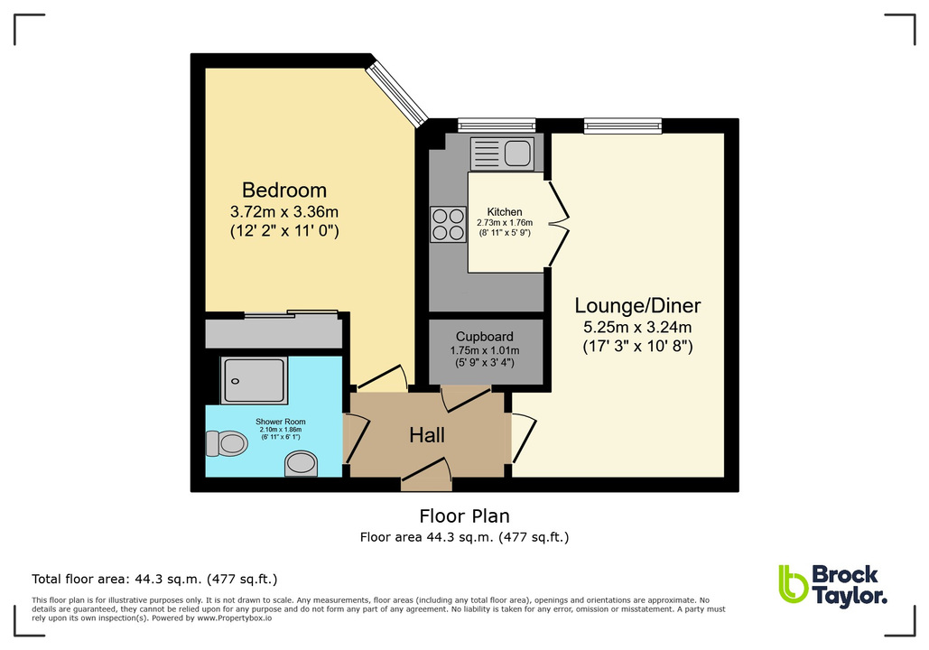 1 bed apartment for sale in Manton Court, Kings Road, Horsham - Property floorplan