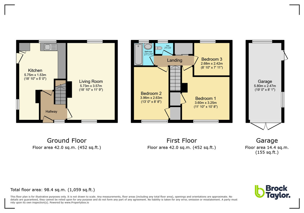 3 bed semi-detached house for sale in Longfield Road, Horsham - Property floorplan