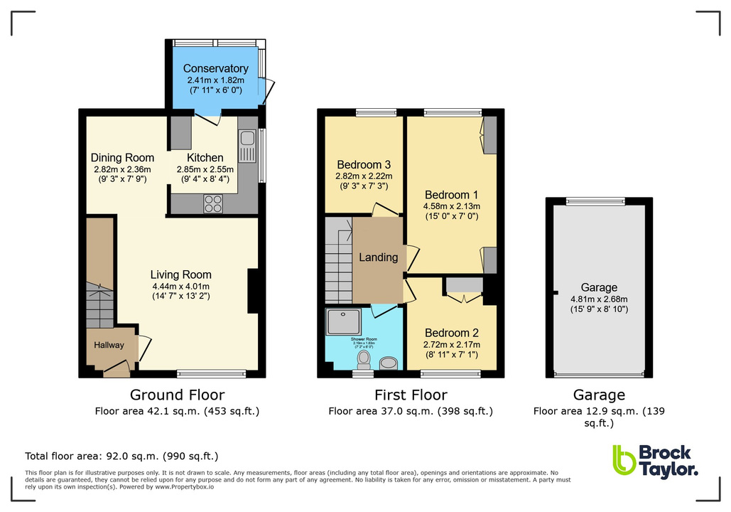 3 bed semi-detached house for sale in Greenfields Road, Horsham - Property floorplan